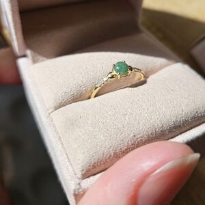 Jennie Kwon Jadeite diamond gold ring - SIZE 5